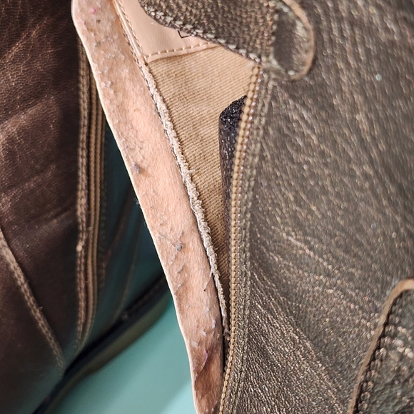 Lands' End Women's Pewter Leather Ankle Boots - Picture 5 of 8